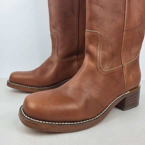 Frye Knee High Saddle Brown Leather Campus Boots Classic Size 11 - Picture 5 of 16